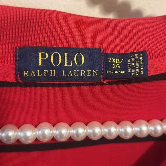Polo Ralph Lauren BIG Soft Red with Black Stripes Polo. SIZE 2XB - Picture 3 of 4